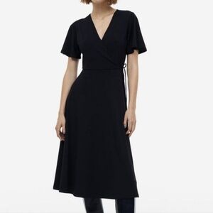 H&M jersey wrap dress teal size large